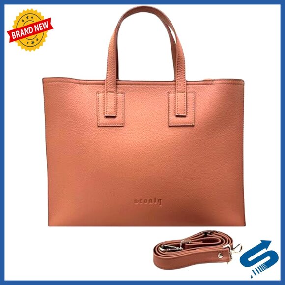 Genuine Leather Tote Bag Large Work Handbag Fits 15 Laptop
